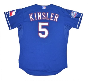 2012 Ian Kinsler Game Used Texas Rangers Jersey 4/25/12 (MLB auth, Rangers LOA)